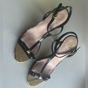 gold and black vince camuto dark feminine cottagecore bow heels